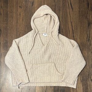 Aerie Cozy Knit Hoodie in Beige